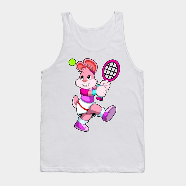 Rabbit at Tennis with Tennis racket & Tennis ball Tank Top by Markus Schnabel